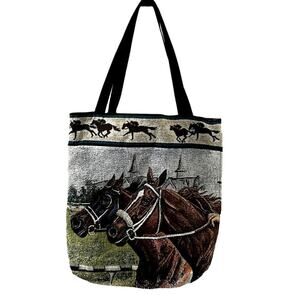 KENTUCKY DERBY (Hampton Inn Tapestry Like Tote Bag with Black Pockets/Lining